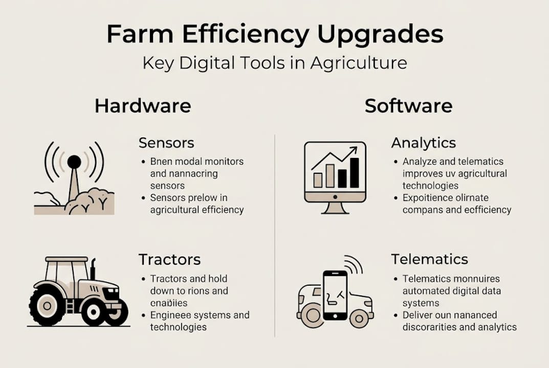 Infographic on digital tools for farm efficiency