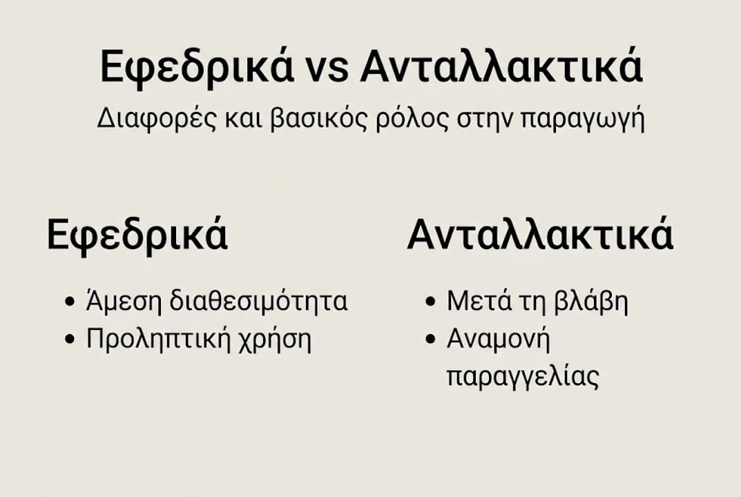 Εικονιστική παρουσίαση: Ποιες είναι οι διαφορές μεταξύ εφεδρικών και ανταλλακτικών;
