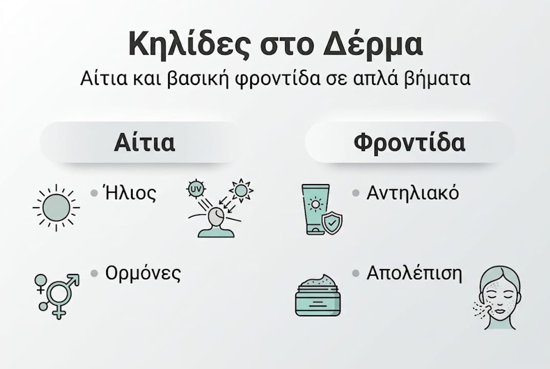 Ενημερωτικό γράφημα: Αίτια εμφάνισης κηλίδων στο δέρμα και τρόποι αντιμετώπισης