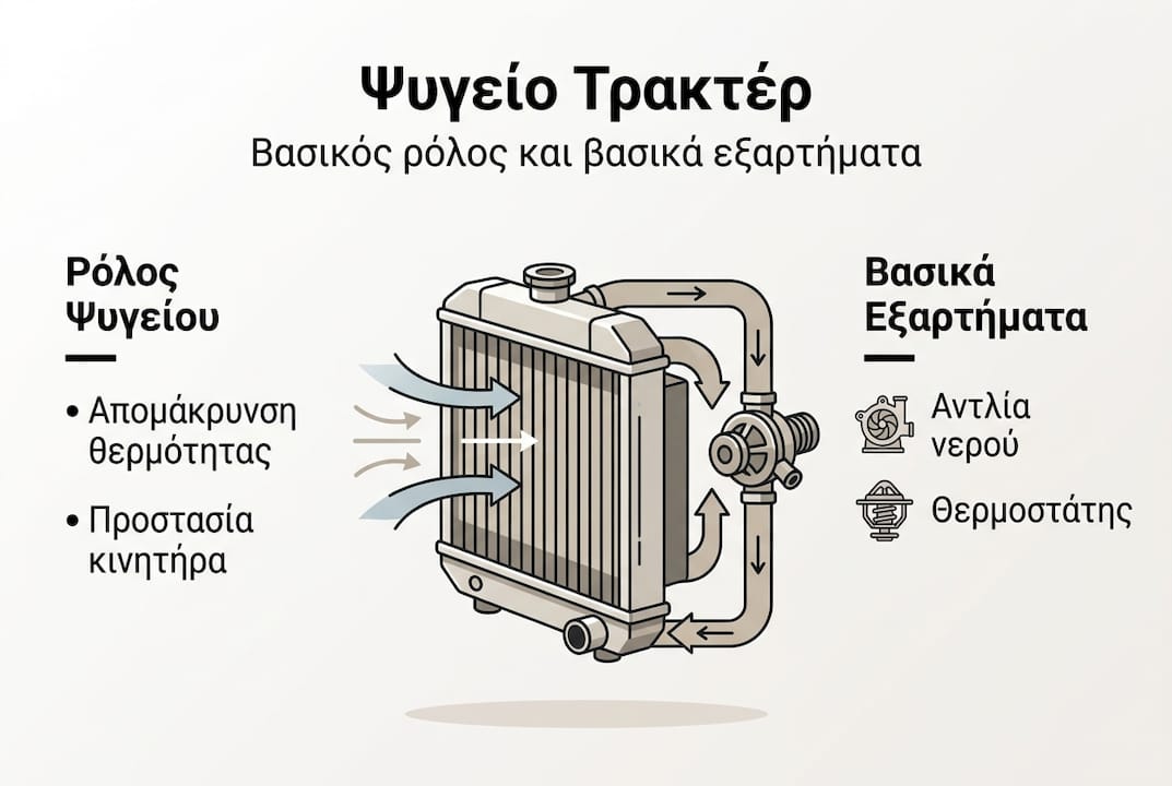 Εικονογραφημένη παρουσίαση για τη λειτουργία και τα βασικά εξαρτήματα του ψυγείου τρακτέρ