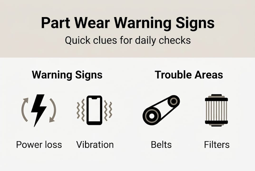 Infographic showing warning signs and trouble areas