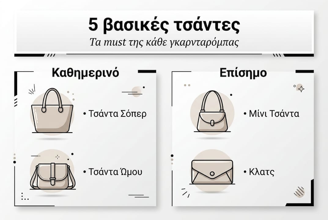 Οδηγός με τις 5 απαραίτητες γυναικείες τσάντες που κάθε γυναίκα πρέπει να έχει