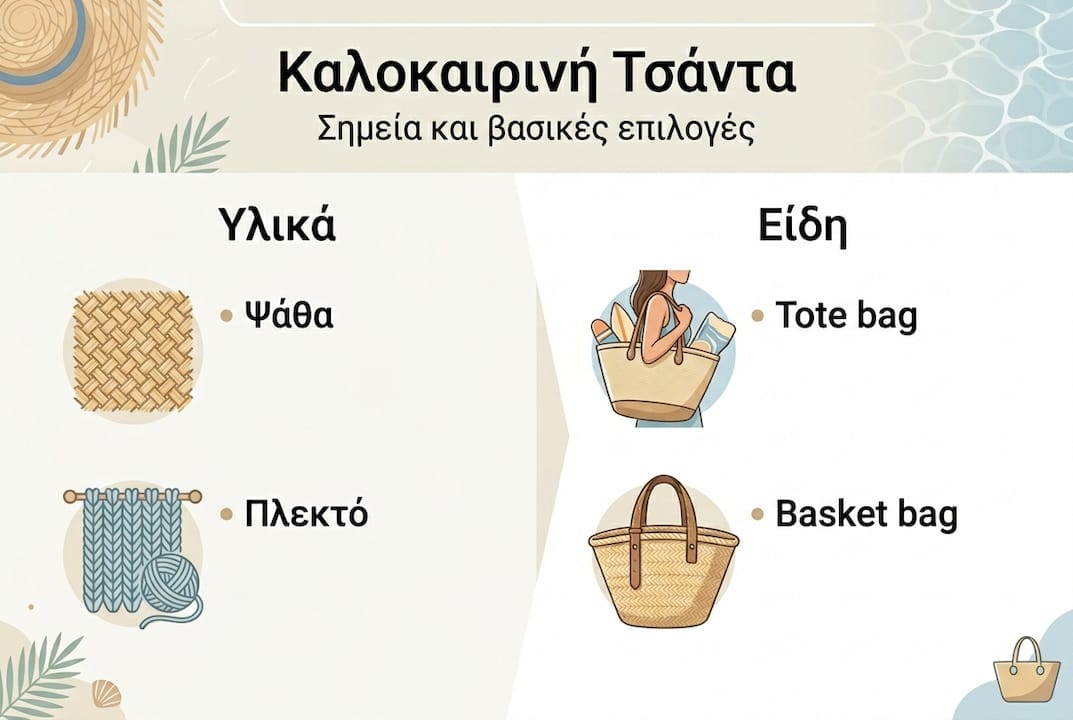 Εντυπωσιακό infographic με όλα τα βασικά χαρακτηριστικά των τσάντων του καλοκαιριού