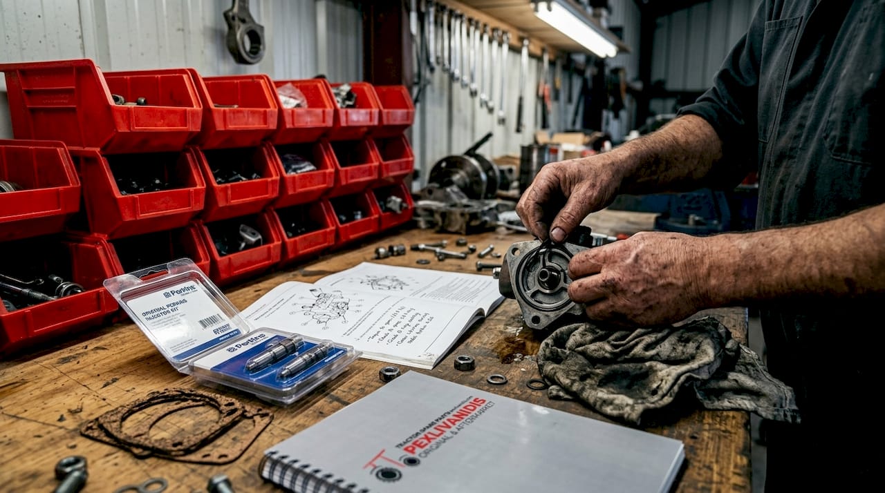 Mechanic fits genuine Perkins injector gasket