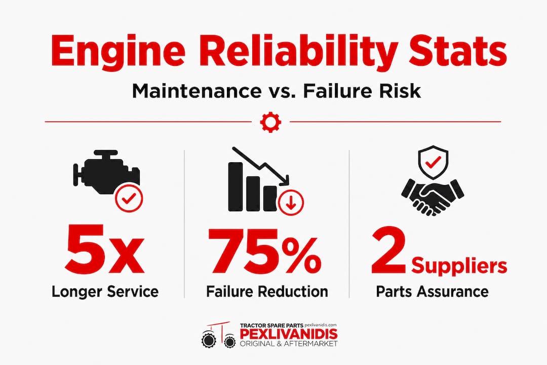 Infographic showing engine reliability maintenance stats