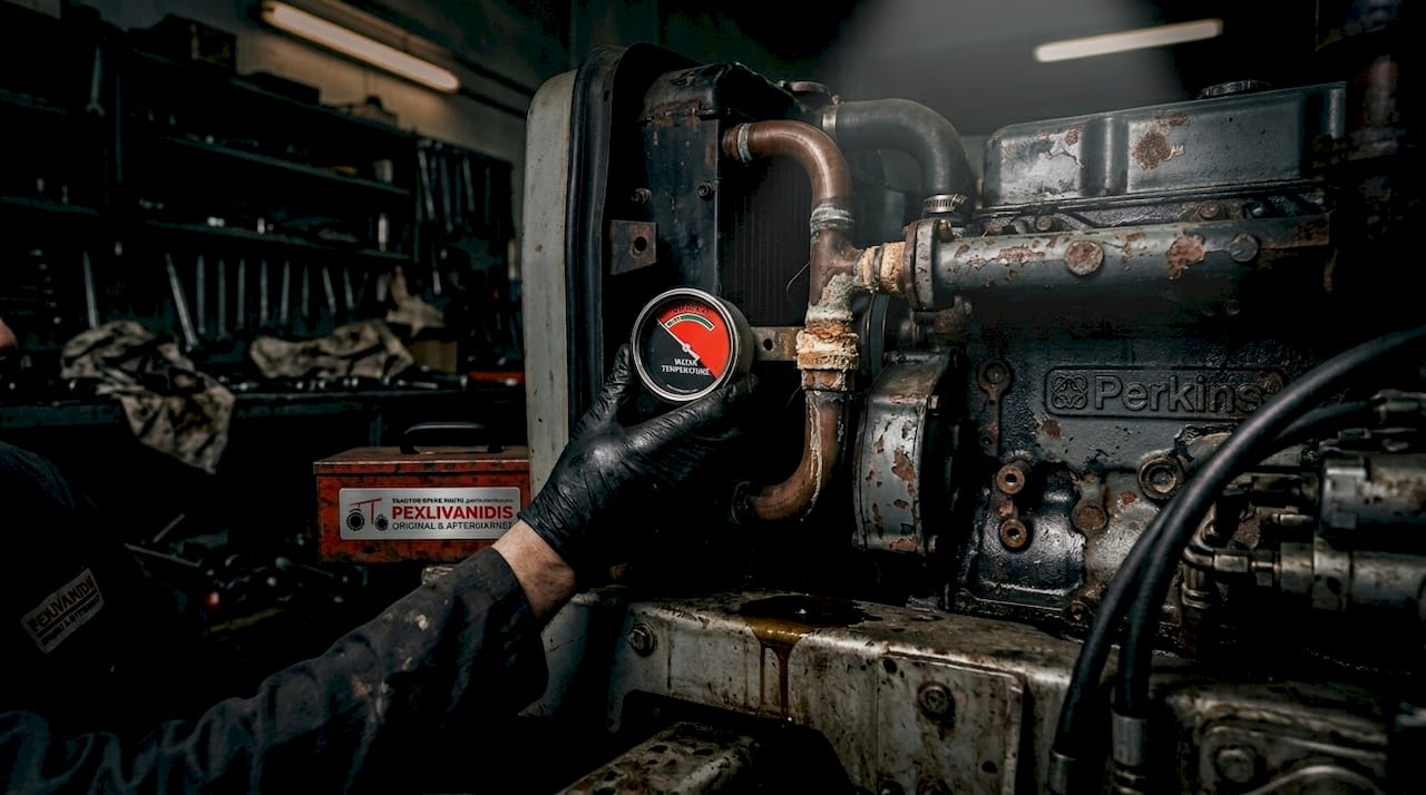 Mechanic checking engine for overheating signs