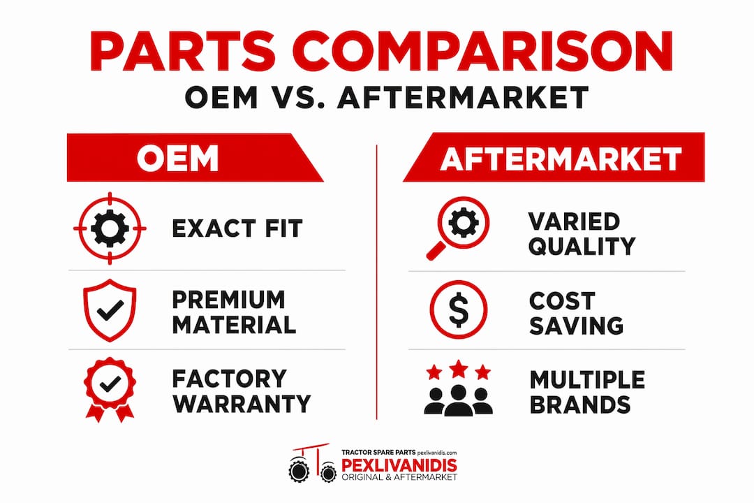 Infographic comparing OEM and aftermarket brake parts