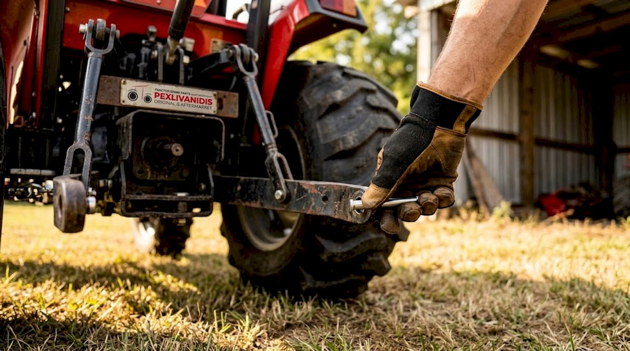 Closeup category 1 tractor hitch connection