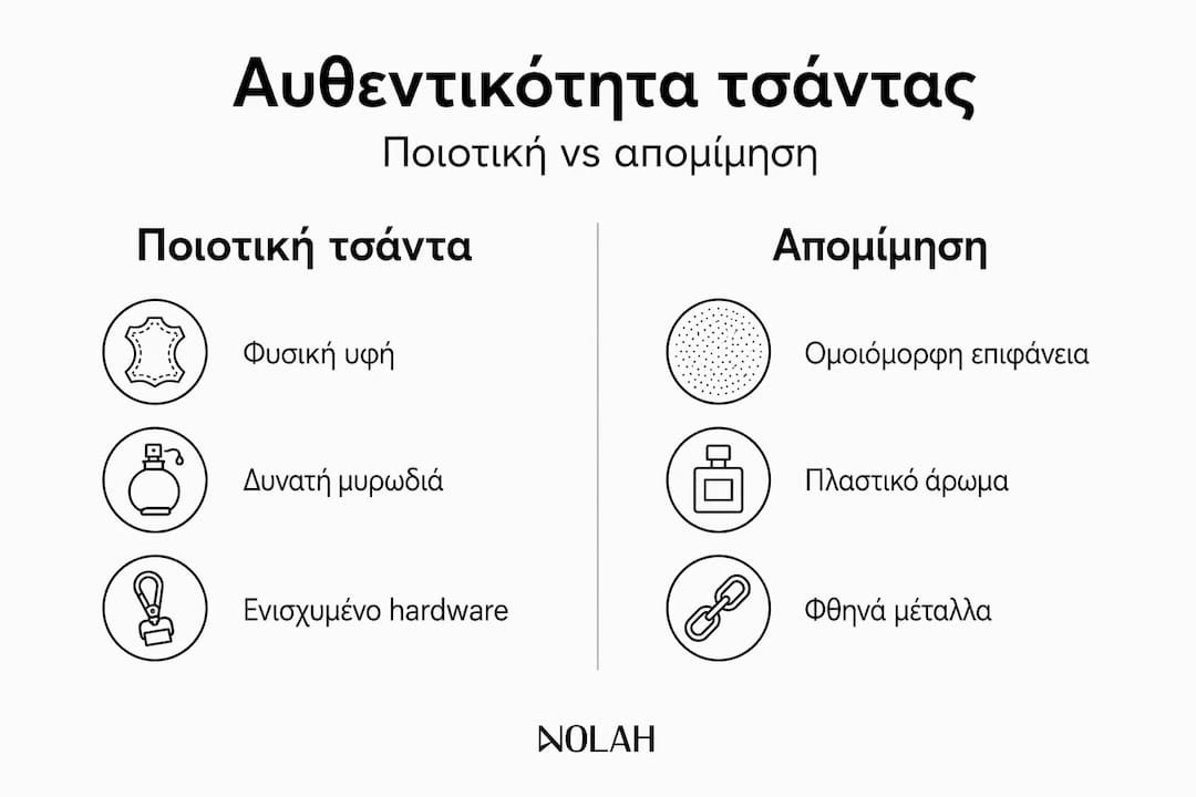 Εικονογραφημένος οδηγός: Πώς ξεχωρίζετε μια αυθεντική τσάντα από μια απομίμηση