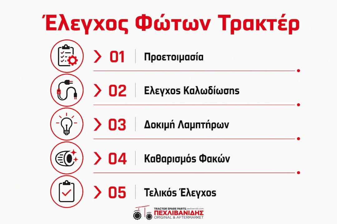 Οδηγός με εικόνες για το πώς να συντηρείτε σωστά τα φώτα του τρακτέρ σας