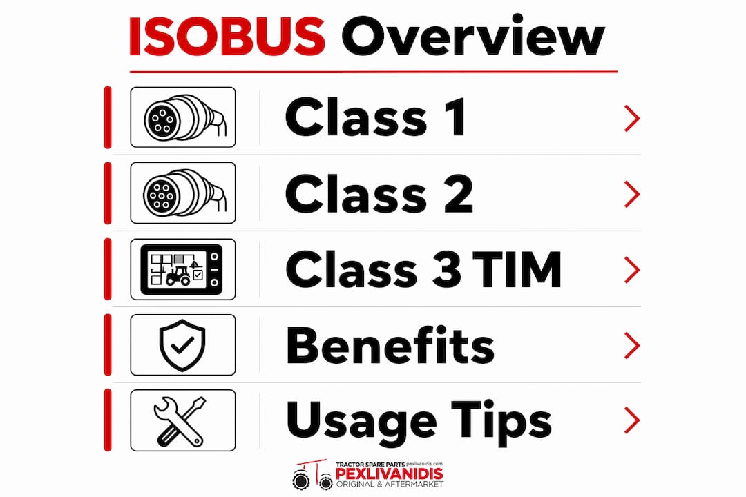 Infographic showing ISOBUS classes and benefits