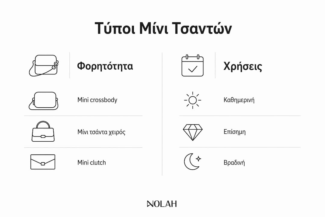 Εικονογραφημένος οδηγός: Ποιο είδος μίνι τσάντας ταιριάζει σε κάθε περίσταση;