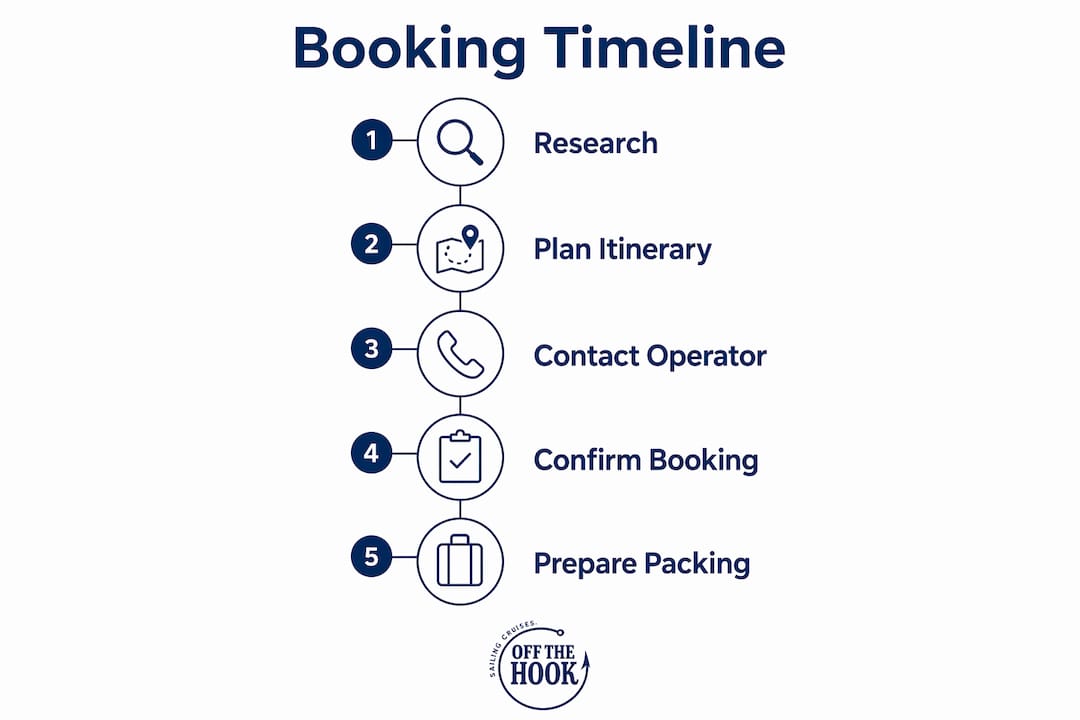 Infographic of sailing cruise booking steps