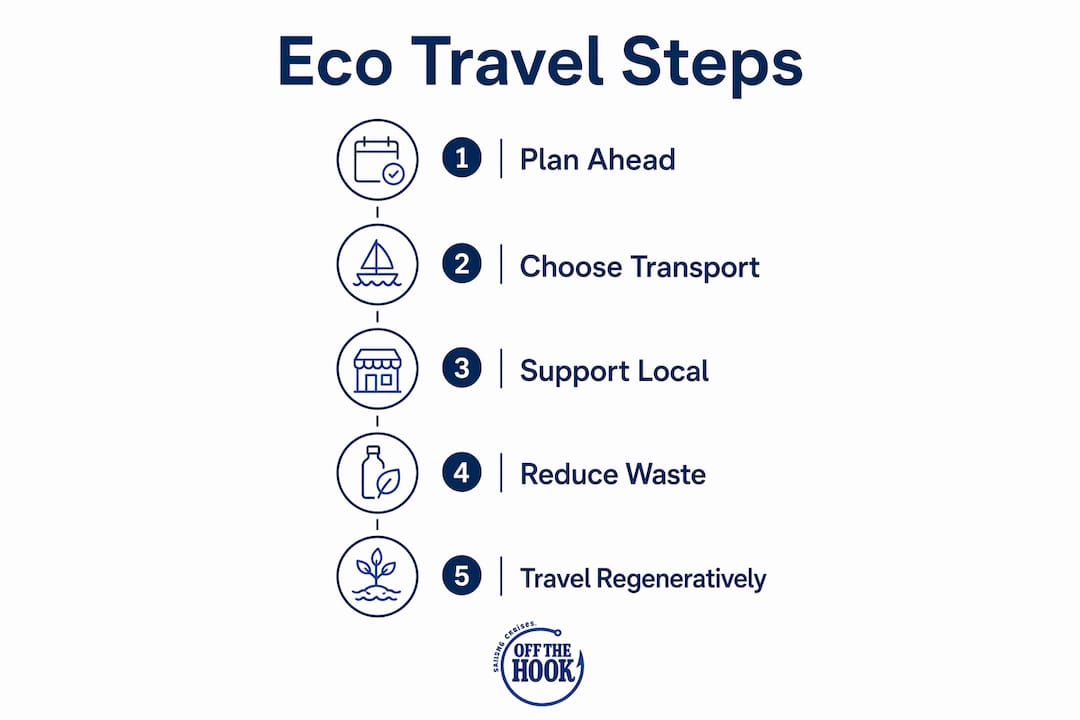 Infographic illustrating key responsible tourism steps