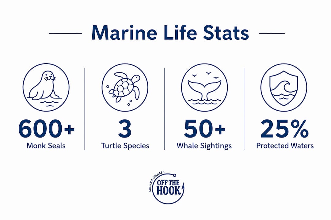 Infographic showing key Greek marine species statistics