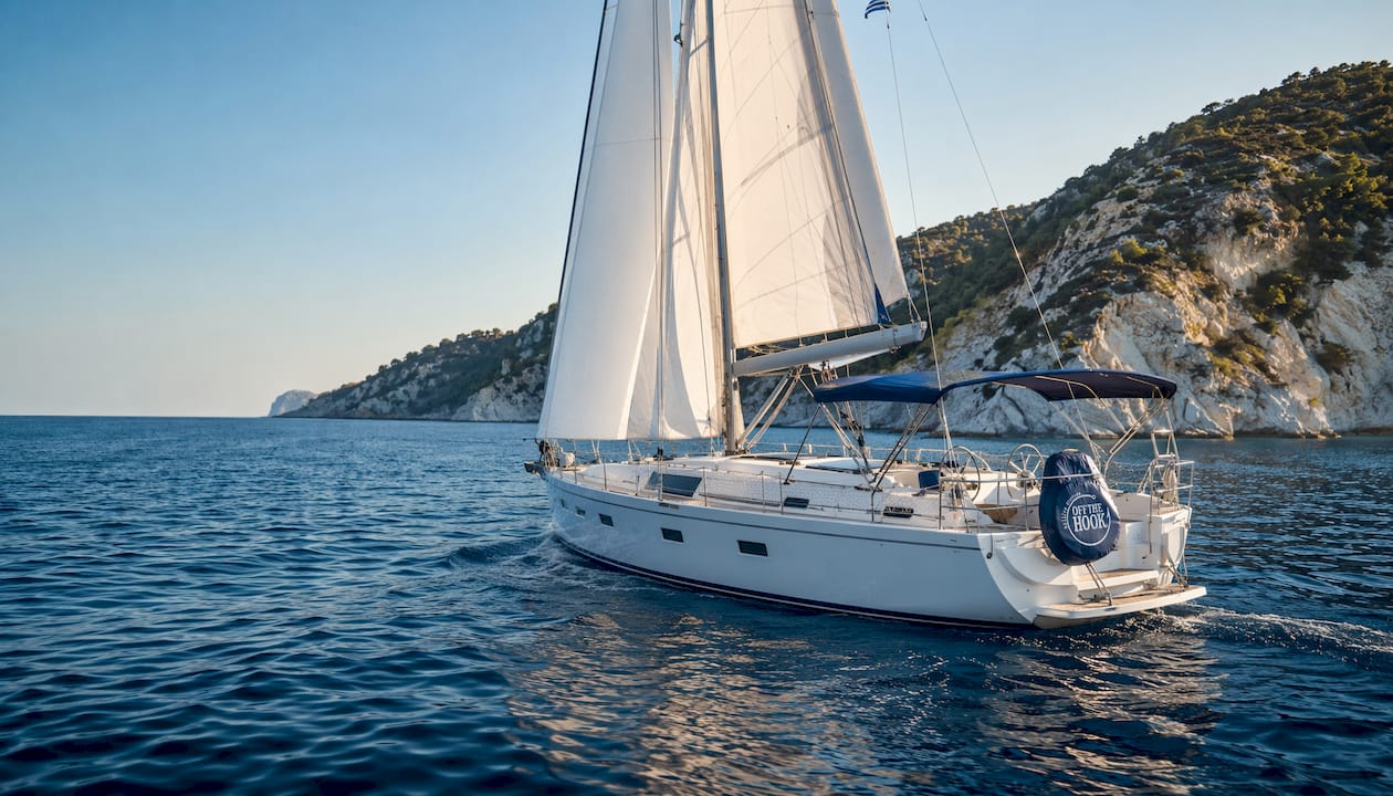 Private yacht cruising near Sithonia coast