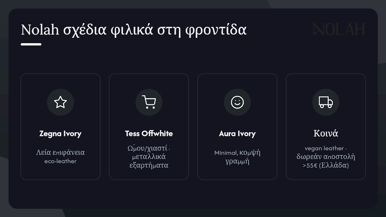 Σχέδια Nolah που ταιριάζουν στη ρουτίνα φροντίδας σας — overview diagram