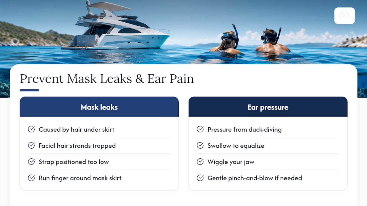 Diagram of mask leak and ear pain prevention