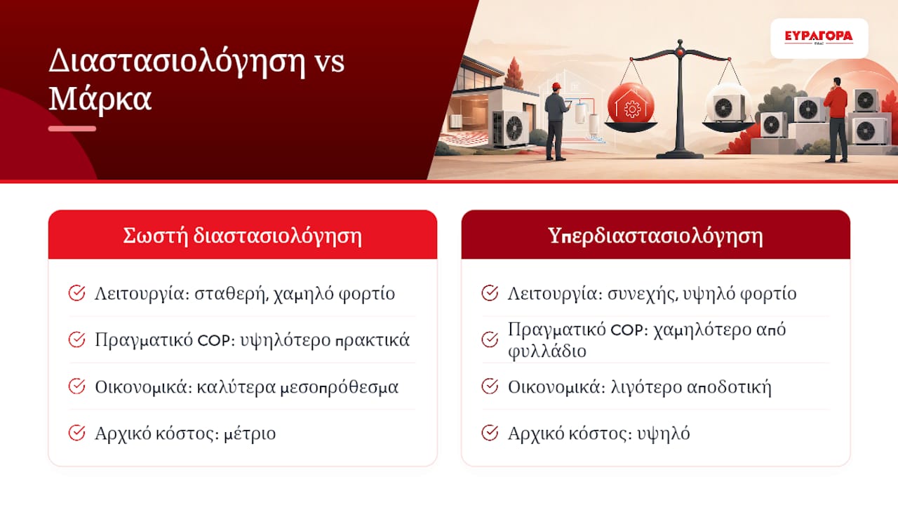 Η άποψή μας: γιατί η διαστασιολόγηση μετράει περισσότερο από τη μάρκα — overview diagram