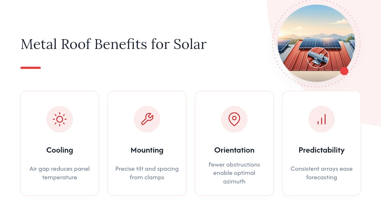 How Metal Roofs Affect Solar Energy Production — overview diagram