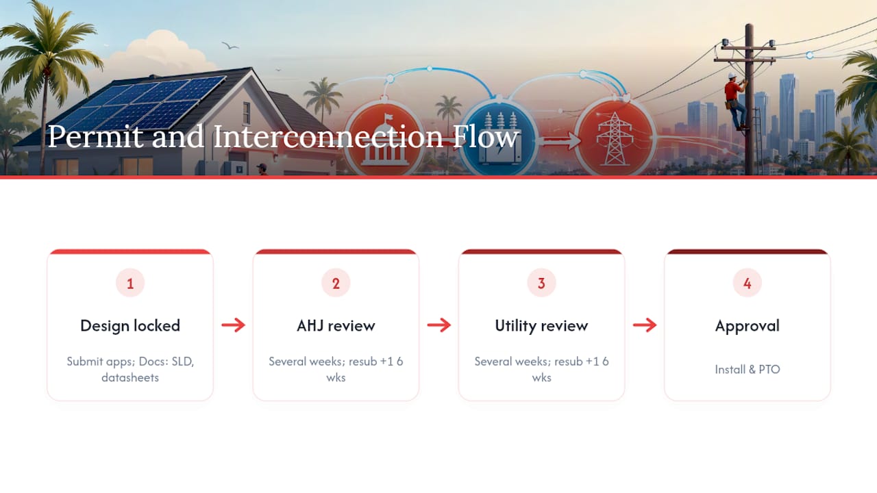 Parallel solar permit and utility approval timeline