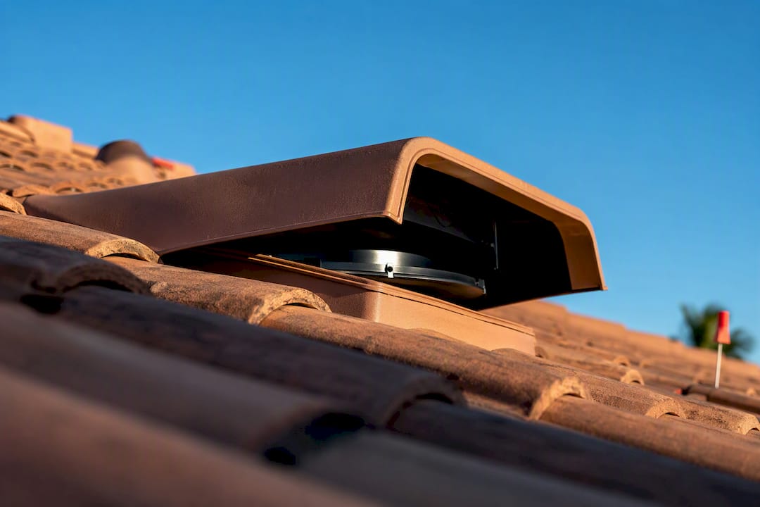 Solar attic fan vent on Florida roof