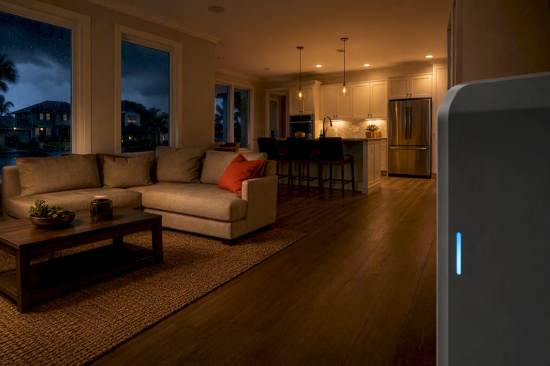Florida home lit during a power outage
