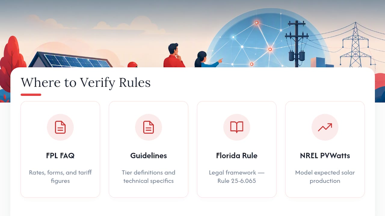 Where to Verify Current FPL Net Metering Rules — overview diagram