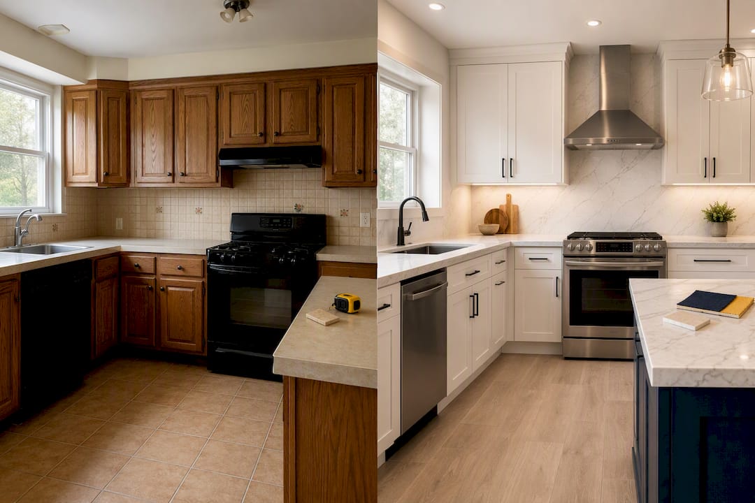 Before and after kitchen renovation results