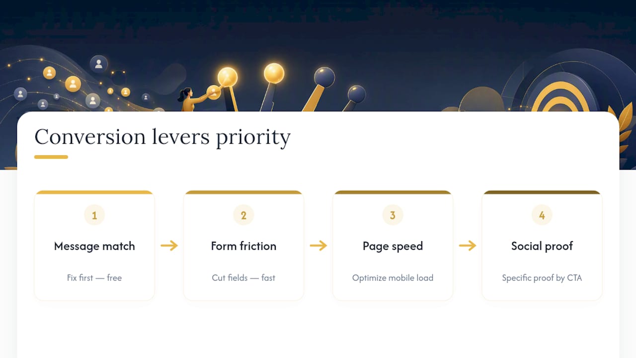 Four landing page conversion rate levers