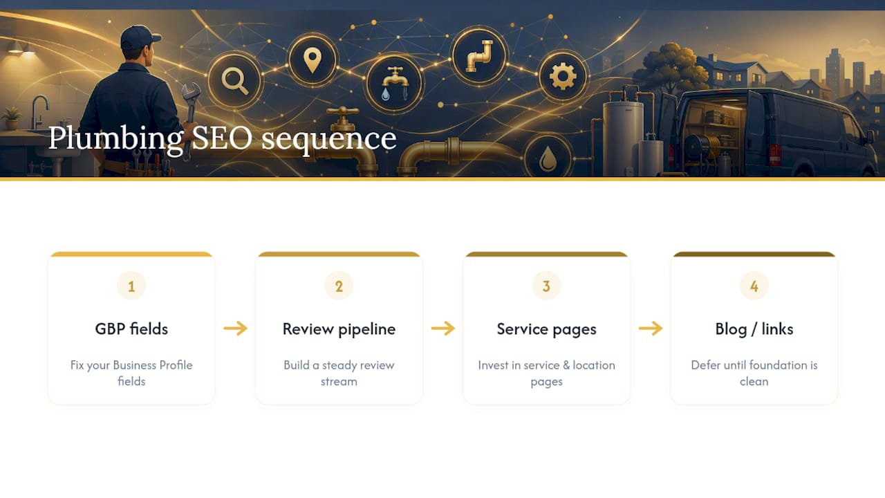 Three-stage plumbing SEO priority sequence