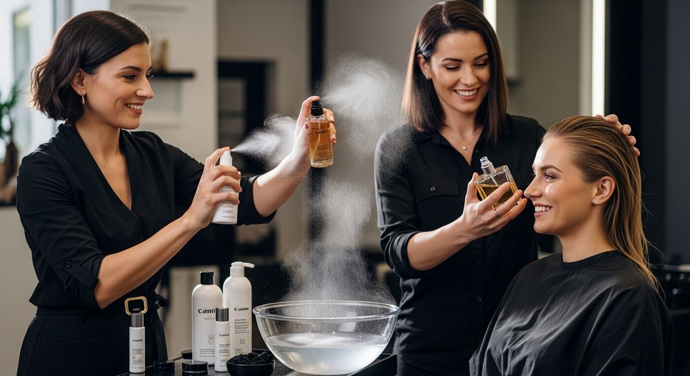 applicazione profumo capelli