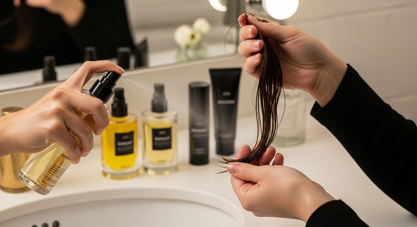 applicazione profumo capelli guida