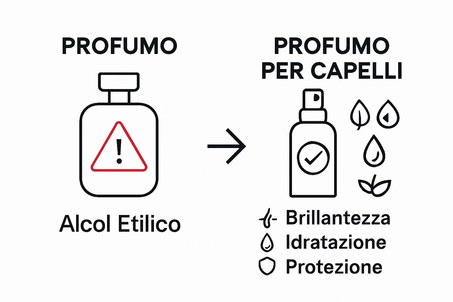 Comparison of classic perfume and hair perfume ingredients and effects