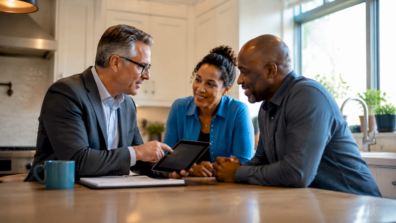 Financial advisor discussing loan options with clients