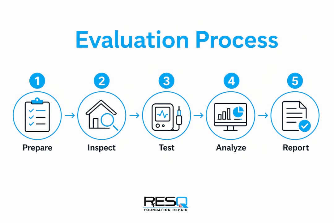 Infographic illustrating mold remediation evaluation steps