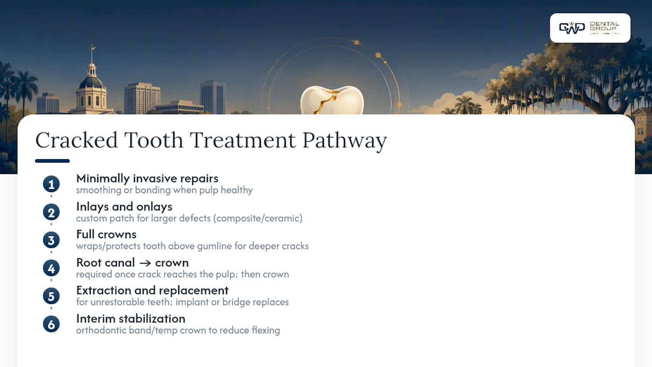 Cracked tooth repair treatment pathway