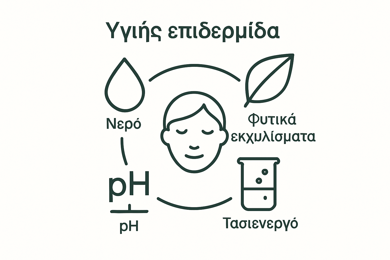 Infographic showing core categories of facial cleanser ingredients
