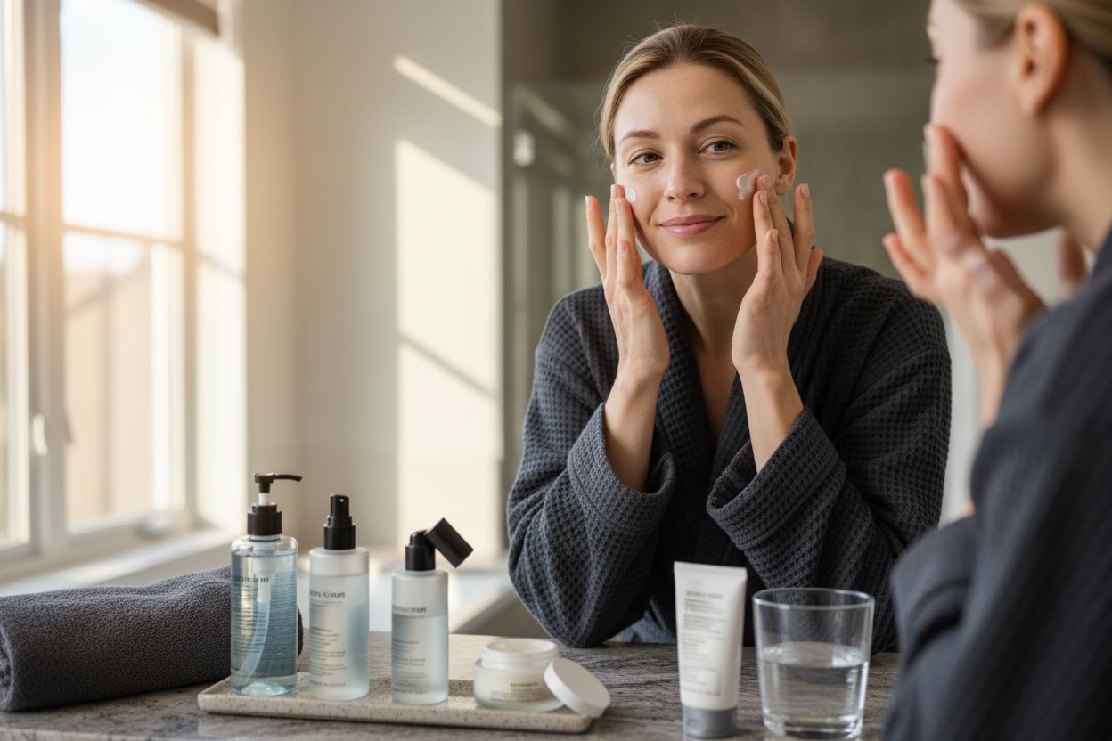 skincare routine demonstration