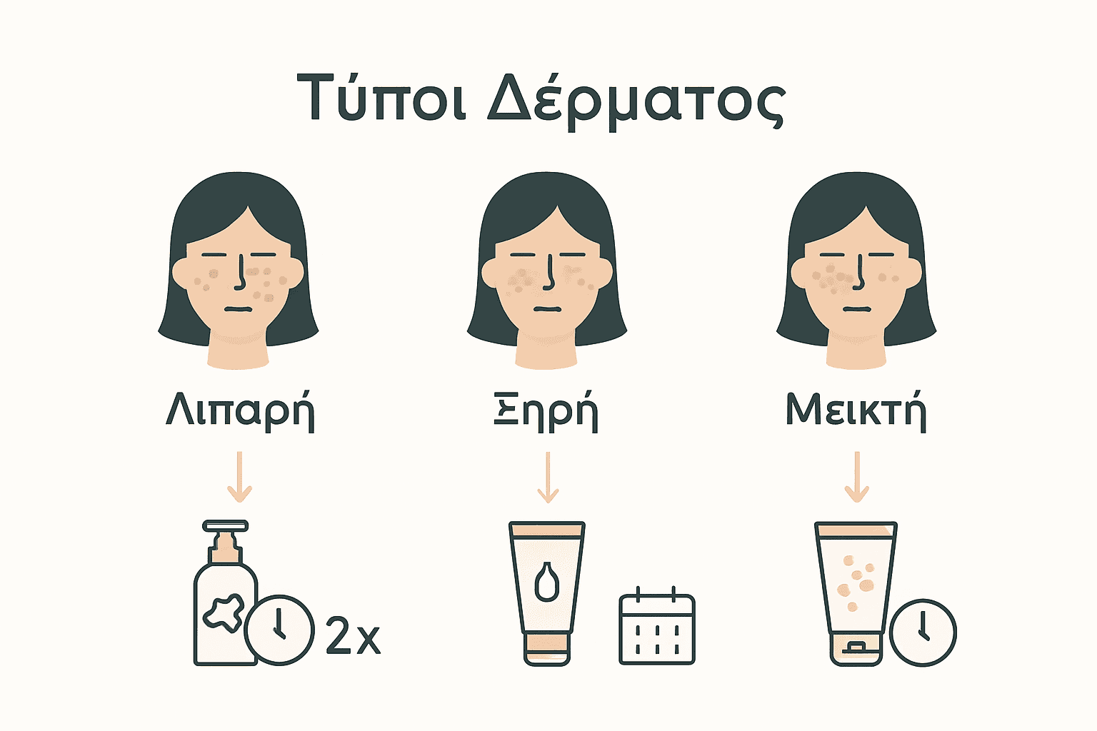 Infographic matching skin types to facial cleansers