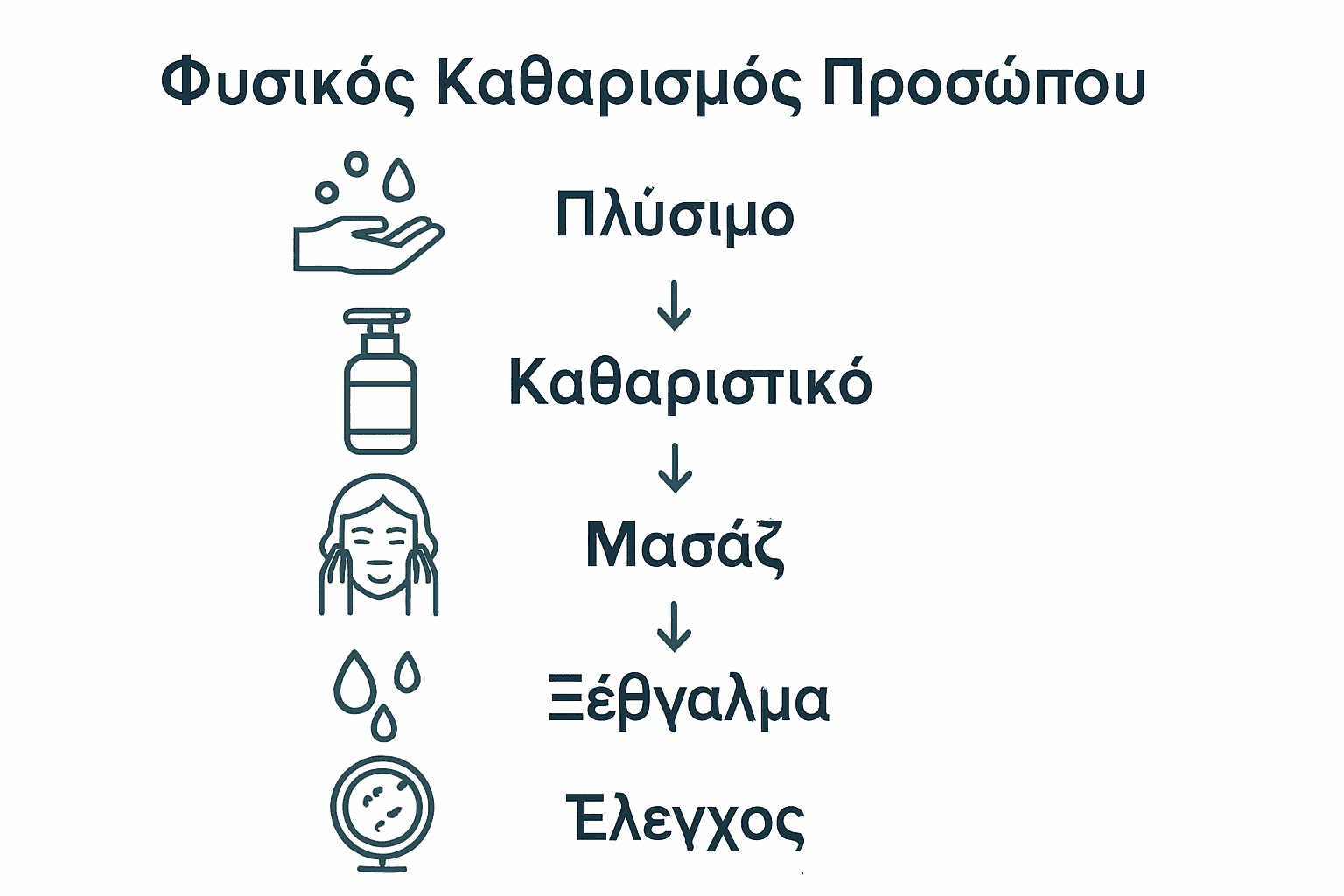 Infographic of five-step natural face cleansing process