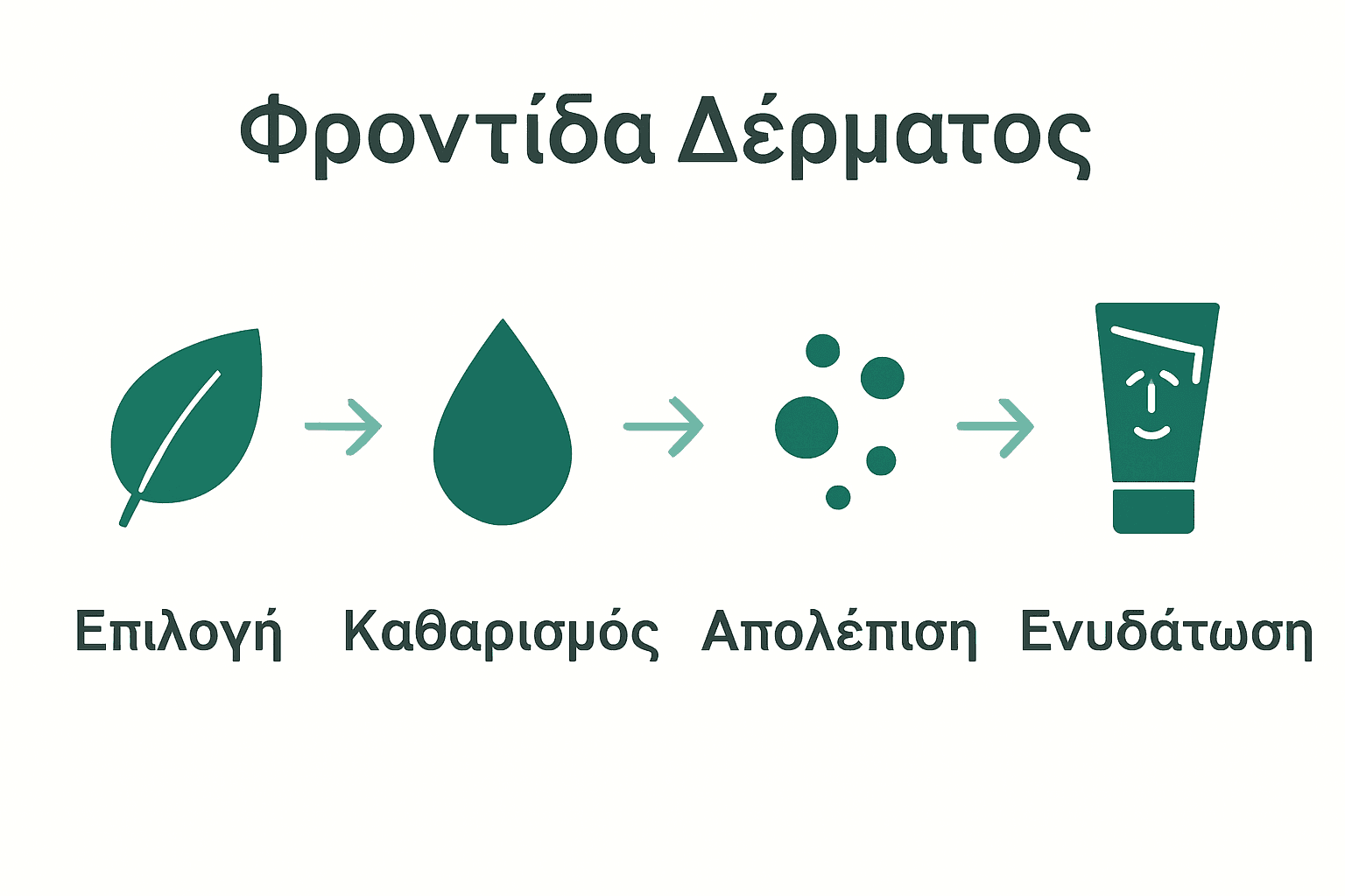Infographic with five icons for men’s natural skincare steps