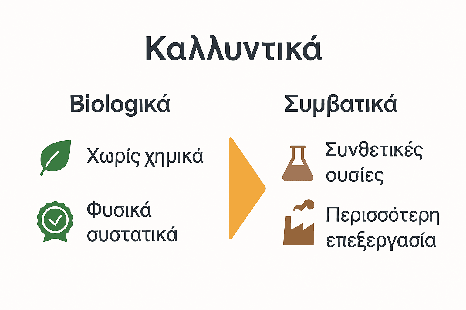 Σύγκριση βιολογικών και συμβατικών καλλυντικών infographic