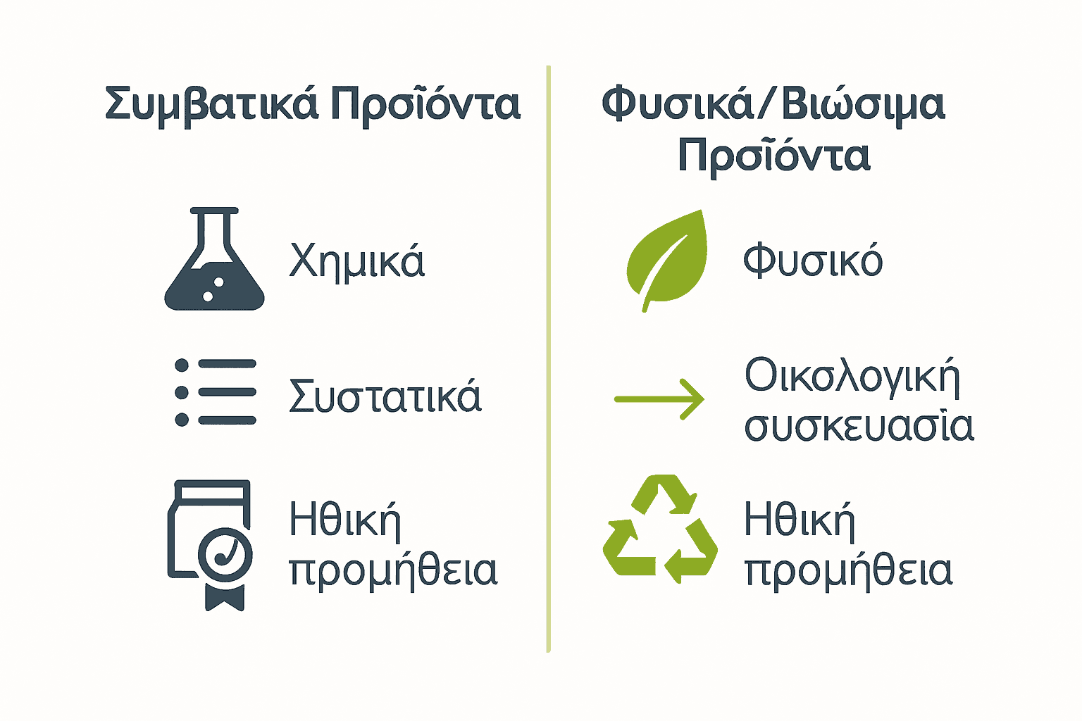 Σύγκριση συμβατικών και βιώσιμων προϊόντων περιποίησης προσώπου