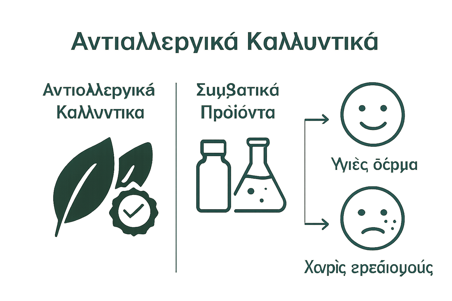 Σύγκριση αντιαλλεργικών και συμβατικών καλλυντικών infographic