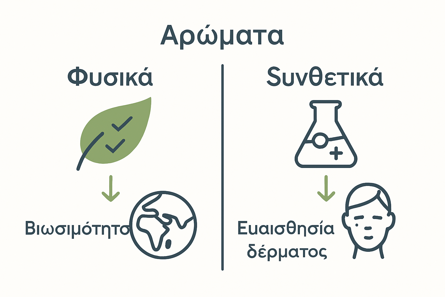 Infographic comparing natural and synthetic fragrance impacts