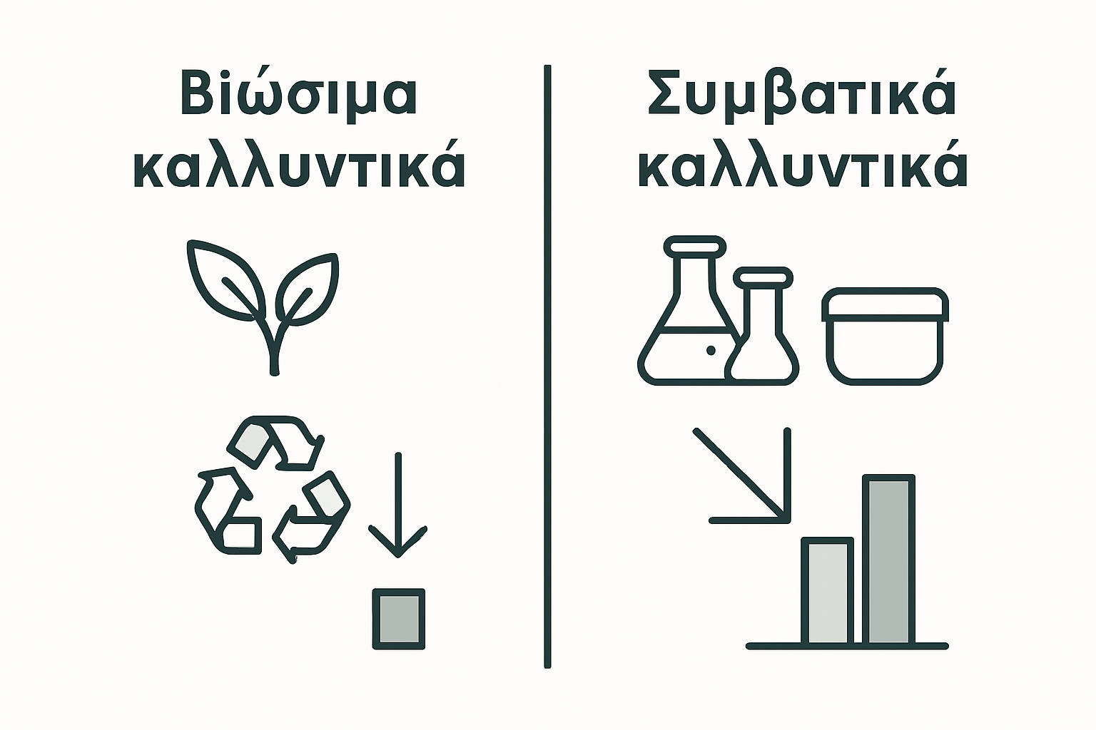 Infographic shows sustainable vs conventional skincare