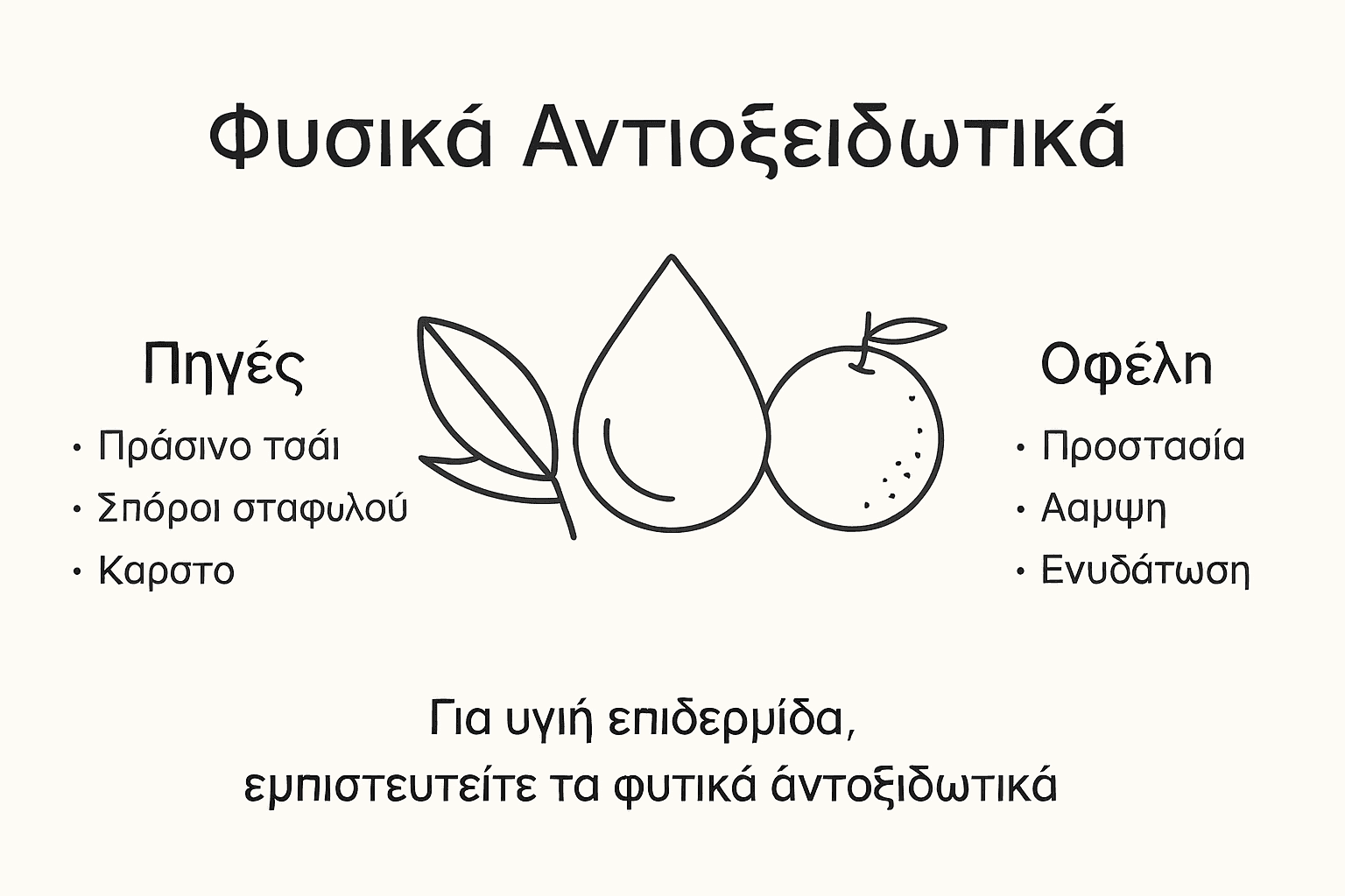 Εικονογραφημένος οδηγός με φυσικά αντιοξειδωτικά και τα σημαντικότερα οφέλη τους για την υγεία