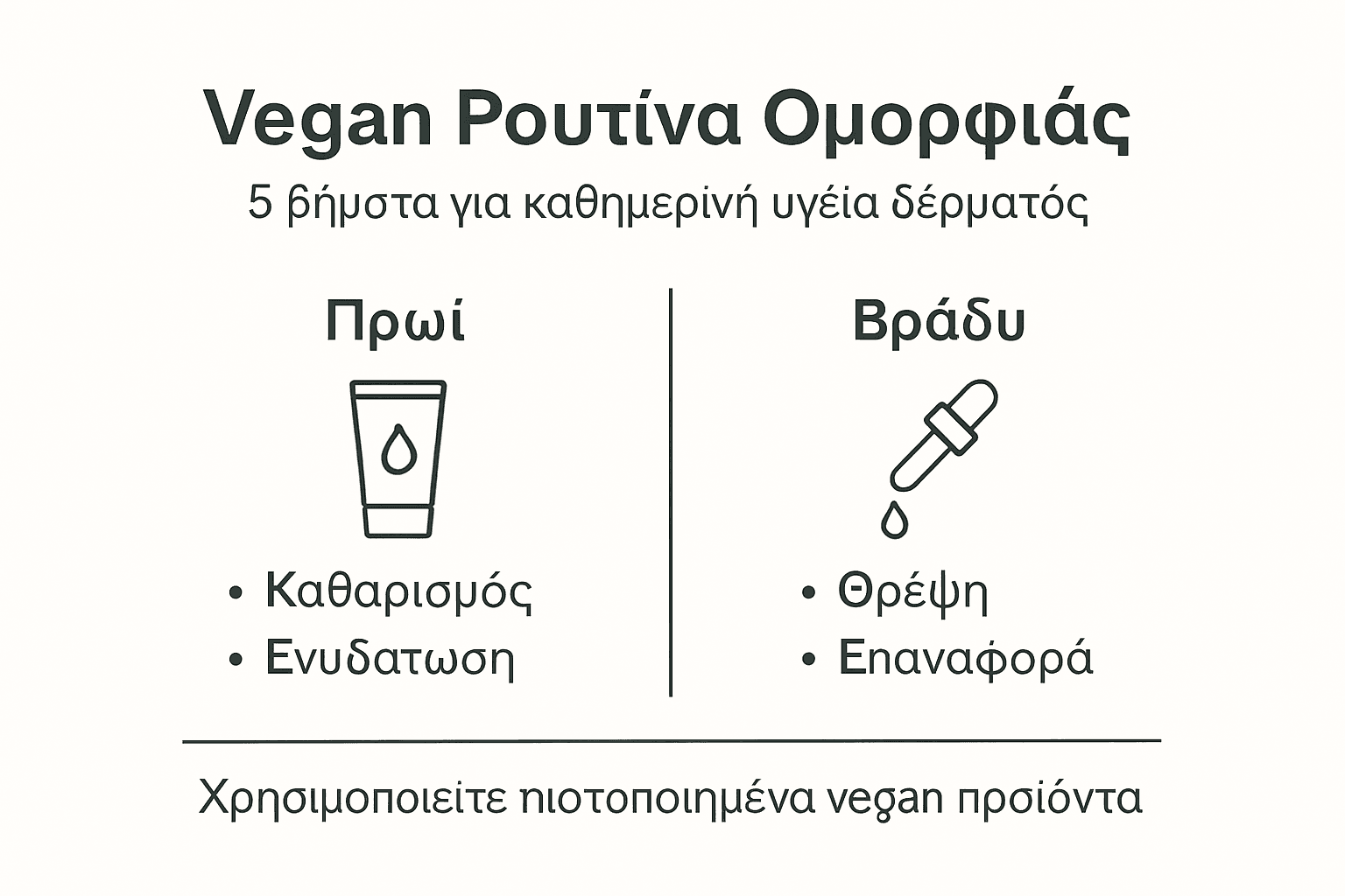 Εικονογραφημένος οδηγός με βασικά βήματα για μια vegan καθημερινότητα