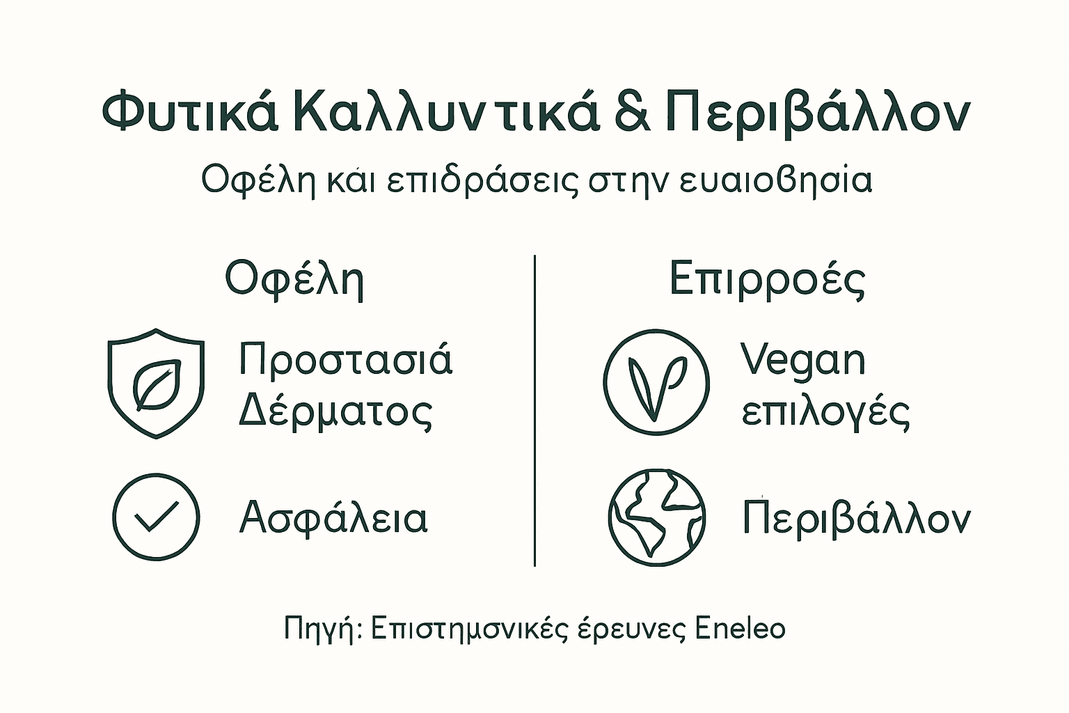 Γραφικό με στοιχεία για τα φυτικά καλλυντικά και τα οφέλη τους